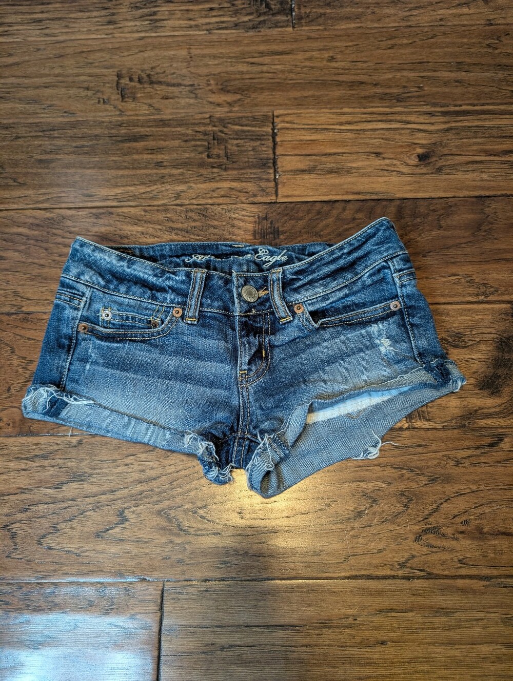 American Eagle Y2K Jean Mini Shorts Low Rise Size 00